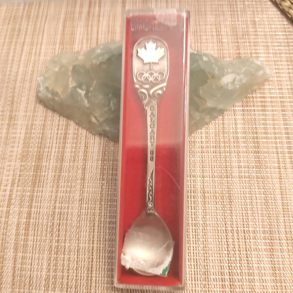 Vintage 1988 Olympics Calgary 88 pewter souvenir spoon